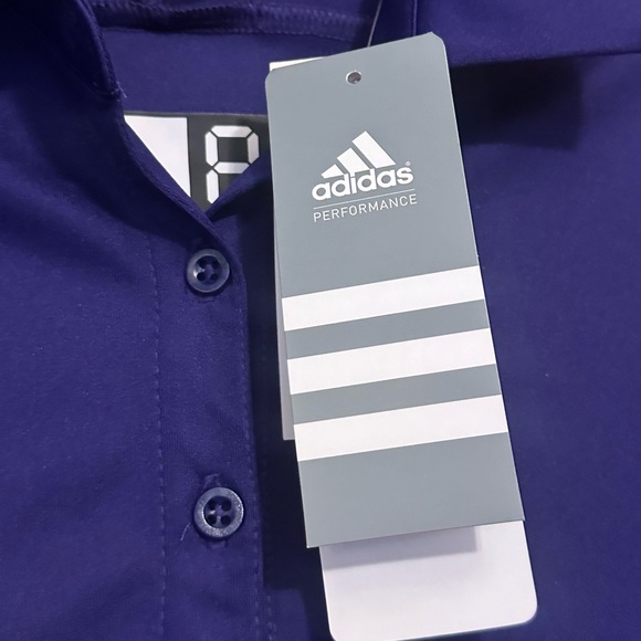 ❗️Adidas PrimeBlue Purple Short Sleeve Active Polo Short Sleeve Shirt Size Small - Picture 4 of 8